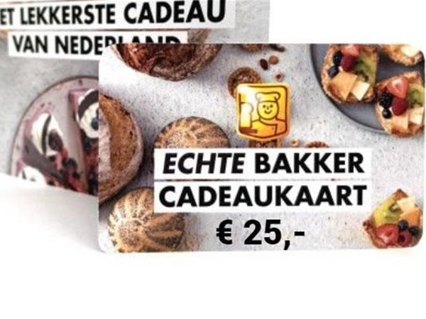 Echte Bakkers Cadeaukaart  twv 25 euro
